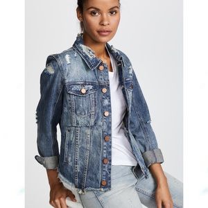 blanknyc red fury denim jacket